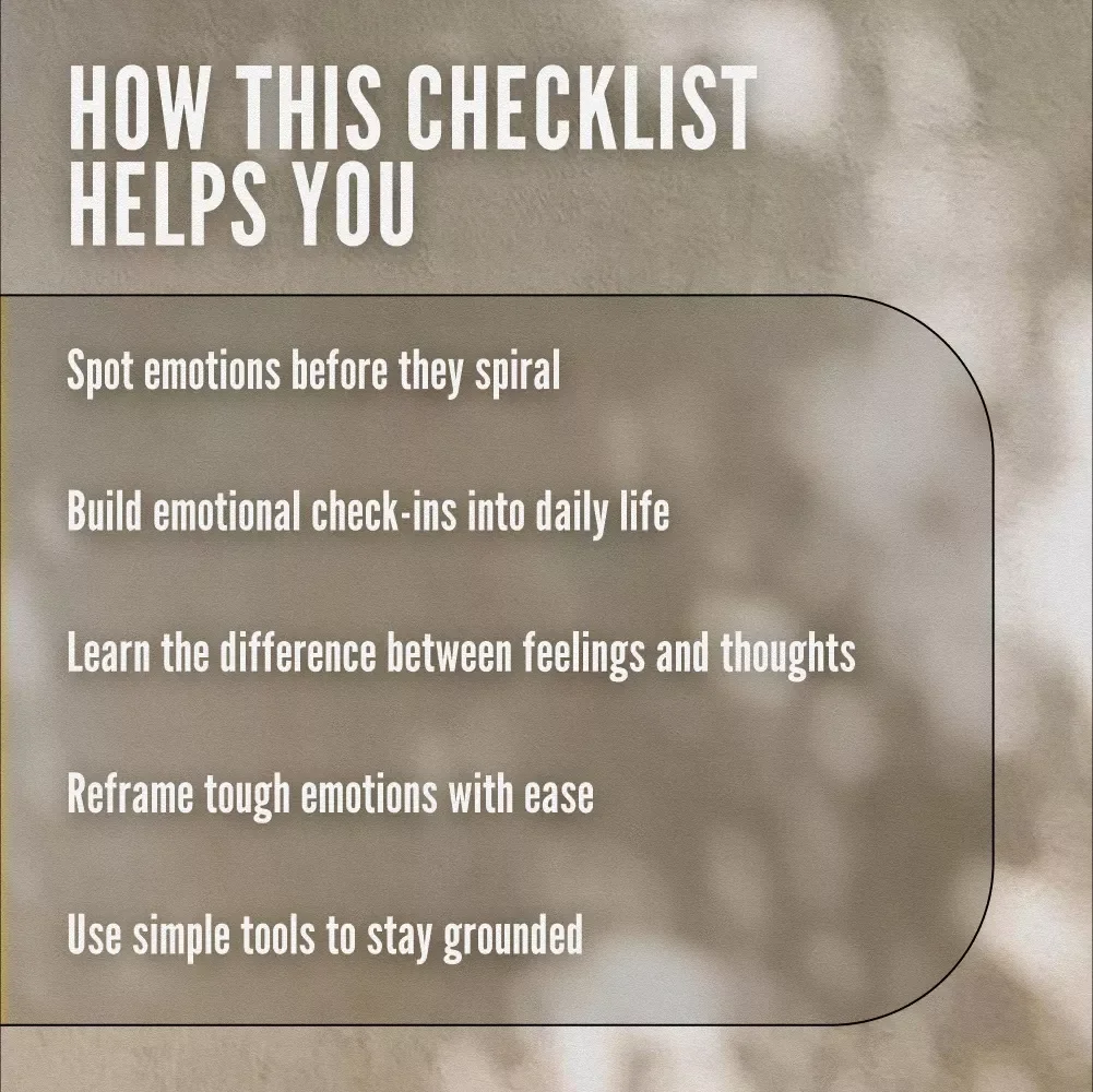 The Feel-It-to-Deal-With-It Checklist | Emotional Self Awareness PDF | How to Improve Emotional Self Awareness | Digital Download