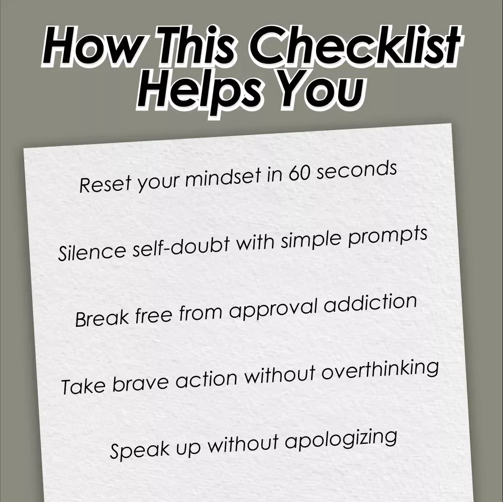 The “Unshakable Confidence” Checklist | How to Be Confident and Not Care What Others Think | Mindset Reset Digital Download