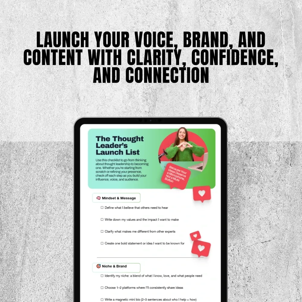 The Thought Leader’s Launch List | How to Become a Thought Leader in Your Industry | Digital Checklist for Experts, Coaches, Creators