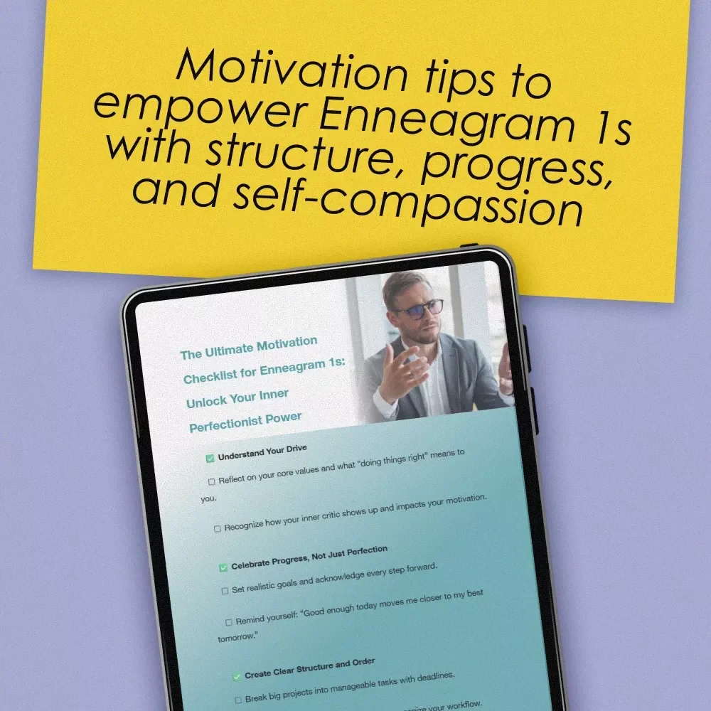 The Ultimate Motivation Checklist for Enneagram 1s: Unlock Your Inner Perfectionist Power | How to Motivate Enneagram 1 | Digital Self-Improvement Guide