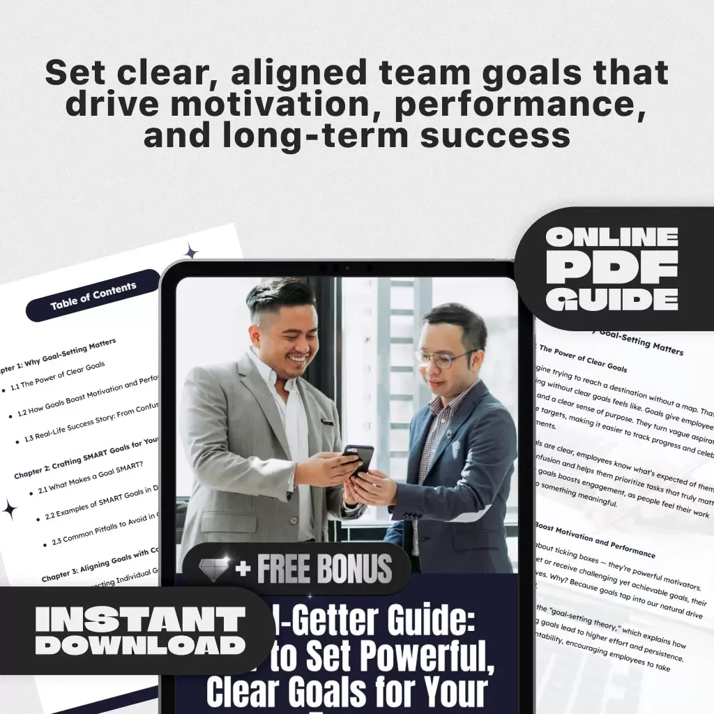 Goal-Getter Guide: How to Set Powerful, Clear Goals for Your Team | SMART Goal Setting for Employees | Team Goal Alignment eBook | Digital Download