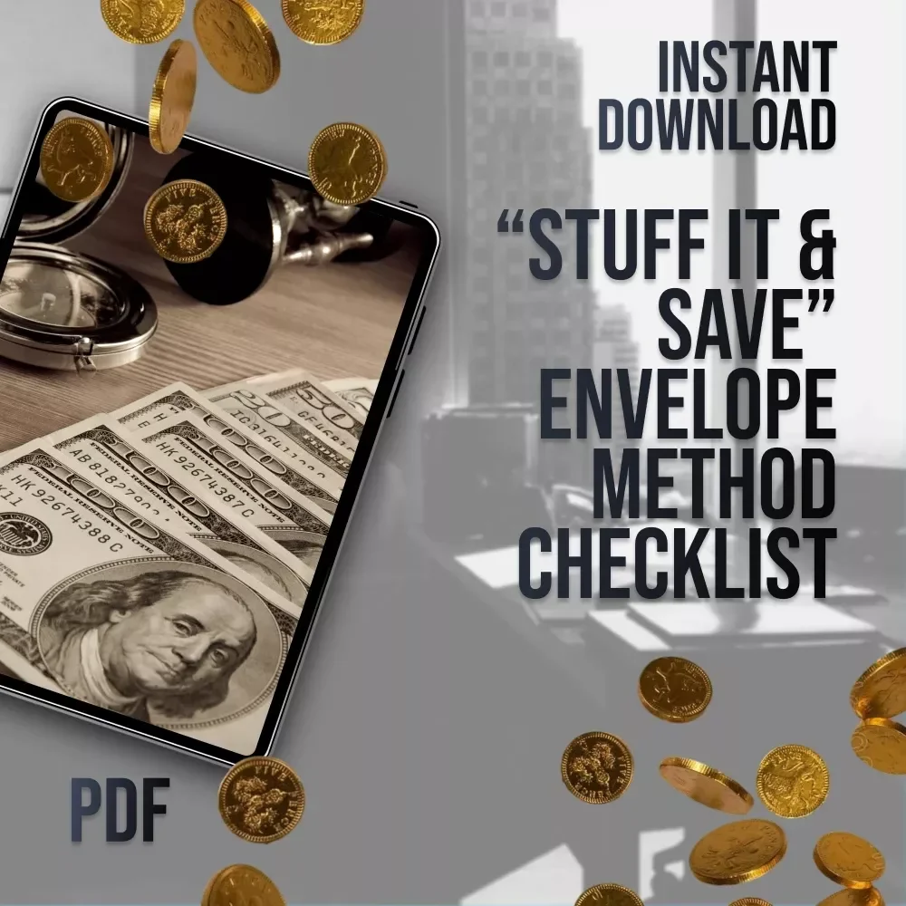 “Stuff It & Save” Envelope Method Checklist | Budgeting Checklist PDF | Cash Envelopes Savings System | Digital Download