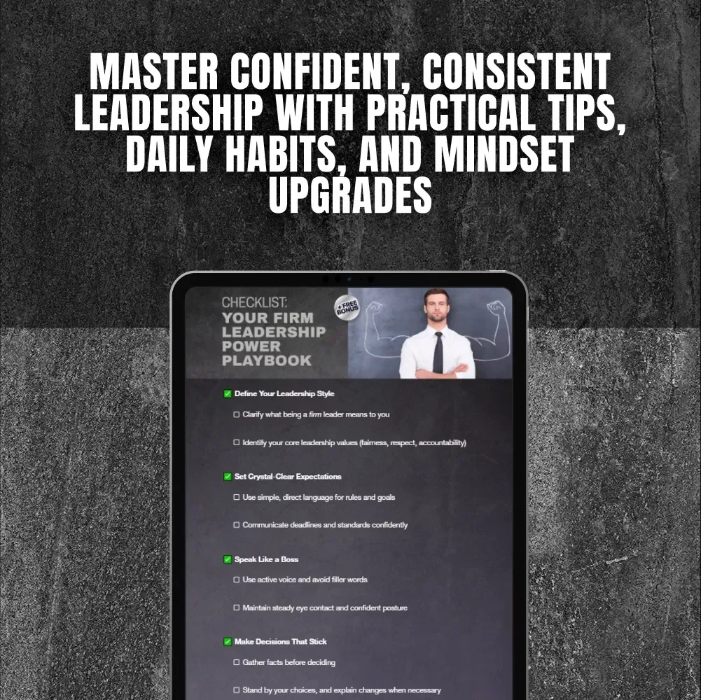 Checklist: Your Firm Leadership Power Playbook | How to Be a Firm Leader Guide for Bosses, Entrepreneurs, and Managers (Printable Digital Download)
