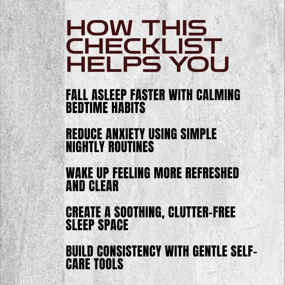 Sleep Peacefully Checklist to Calm Anxiety and Depression | Printable Mental Health Sleep Routine | How to Sleep with Anxiety and Depression PDF