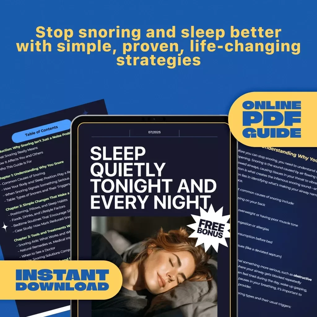 Sleep Quietly Tonight and Every Night – Guide to How to Not Snore at Night | Snoring Remedies, Sleep Checklist & Anti-Snoring Tips (Digital Download)