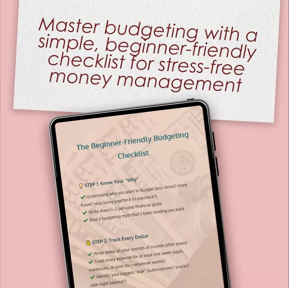 The Beginner-Friendly Budgeting Checklist | Digital Download for Learning How to Budget for Beginners