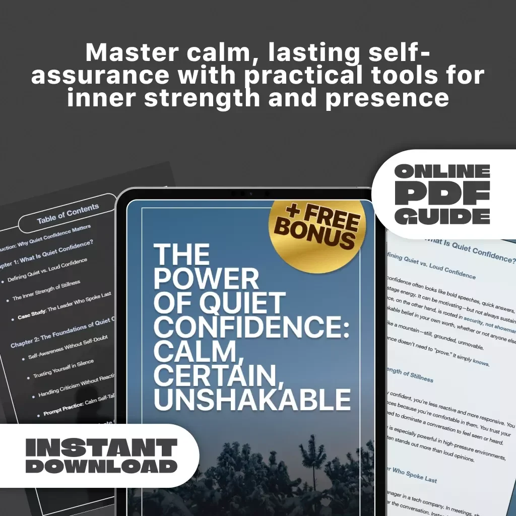 The Power of Quiet Confidence: Calm, Certain, Unshakable | How to Have Quiet Confidence | Digital Guide for Personal Growth & Self-Development