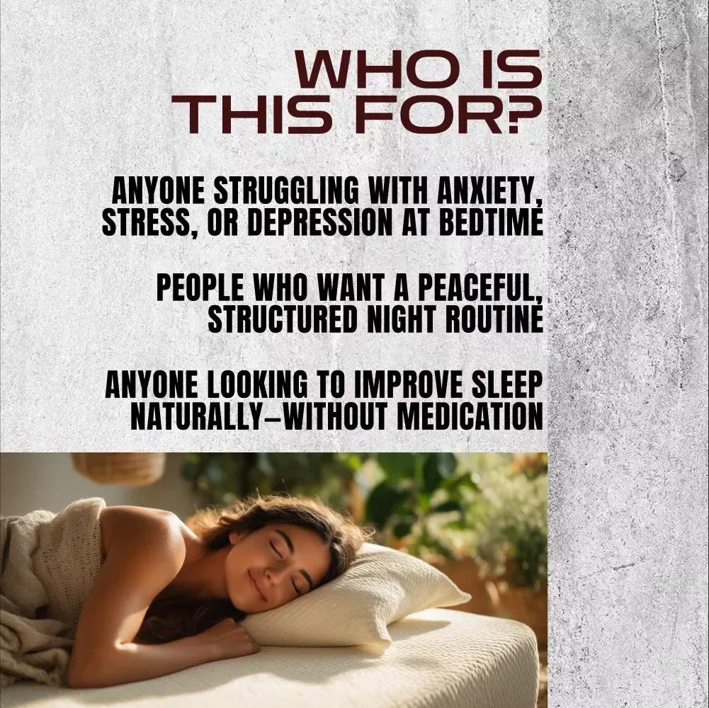 Sleep Peacefully Checklist to Calm Anxiety and Depression | Printable Mental Health Sleep Routine | How to Sleep with Anxiety and Depression PDF