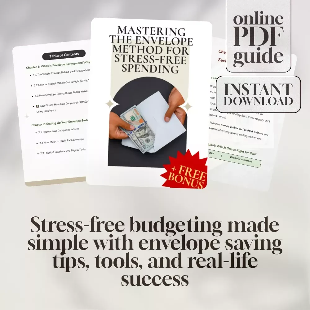 Mastering the Envelope Method for Stress-Free Spending | Budgeting Guide, Digital Download for Envelope Savings, Debt-Free Living