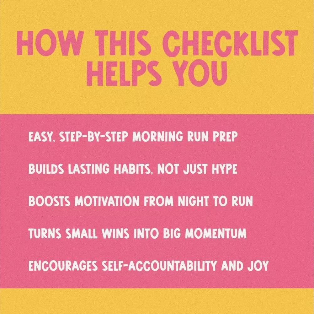 Morning Run Magic: The Motivation Checklist – How to Motivate Yourself to Run in the Morning | Printable Running Habit Builder | Digital Download