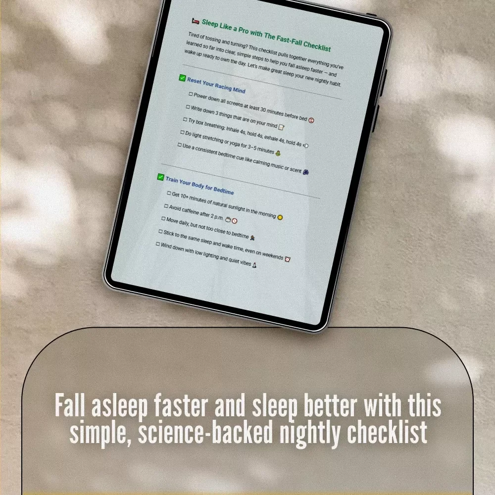 Sleep Like a Pro with The Fast-Fall Checklist | How to Go to Sleep Quickly | Nightly Routine Sleep Guide | Digital Download Checklist
