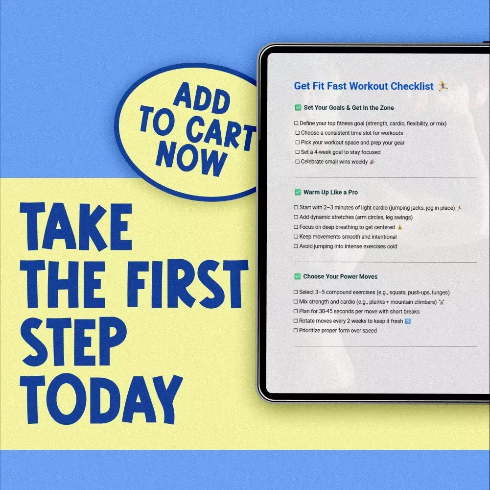 Get Fit Fast Workout Checklist | Quick Workout Routine PDF | Printable Fitness Planner | 20-Minute Home Workout Guide | Instant Digital Download