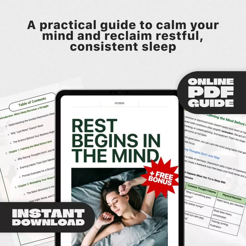Rest Begins in the Mind | Guide on How to Sleep with Anxiety and Depression | Digital Sleep Help eBook