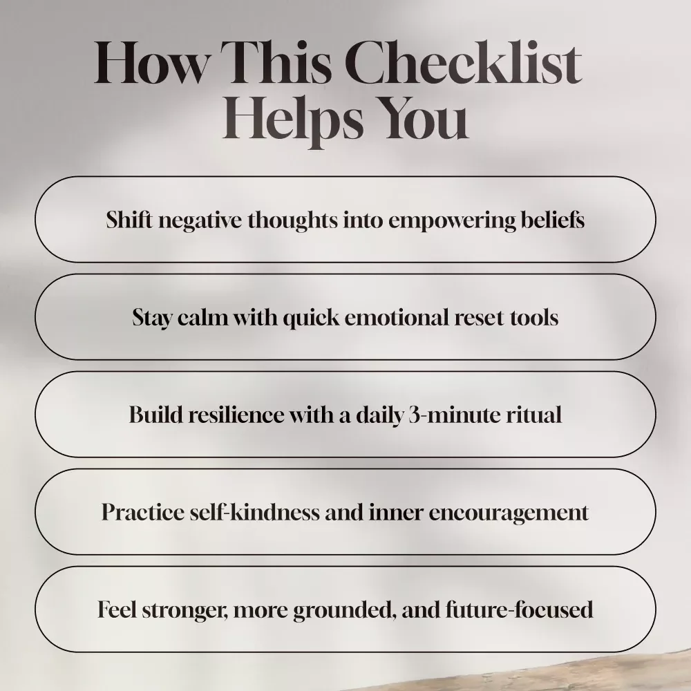 The Positivity Playbook: Your Checklist for Staying Strong When Life Gets Rough | How to Think Positive When Bad Things Happen | Printable Mental Health Guide