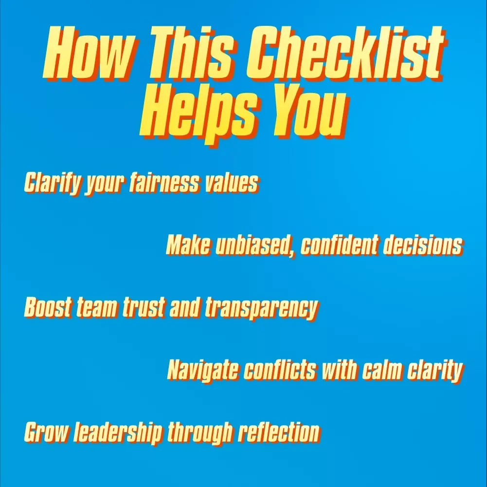 The Fair Leader’s Power Checklist: Your Action Plan for Justice and Trust | Digital Guide for How to Be a Fair Leader | Printable Leadership Checklist