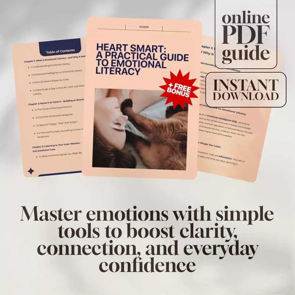 Heart Smart: A Practical Guide to Emotional Literacy | How to Develop Emotional Literacy | eBook, Digital Guide, Checklist for Emotional Growth