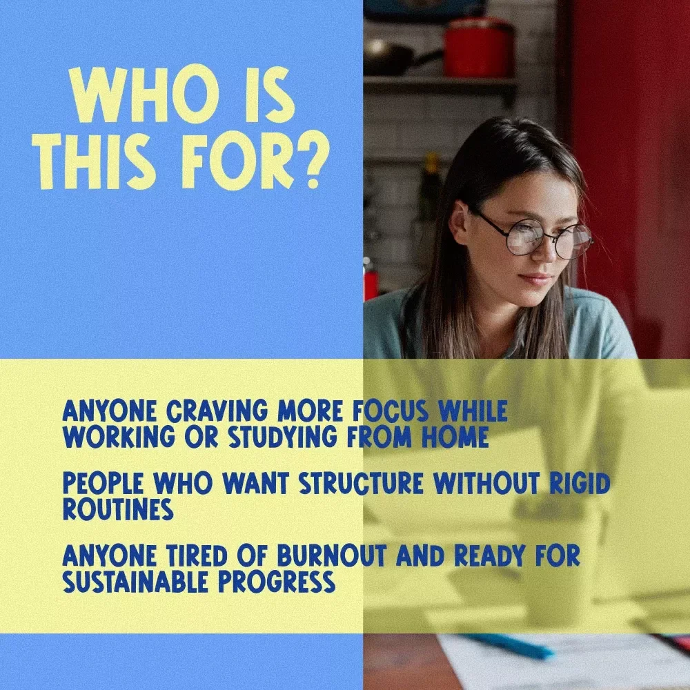 The Homegrown Focus Checklist | How to Become Productive at Home | Printable Digital Download