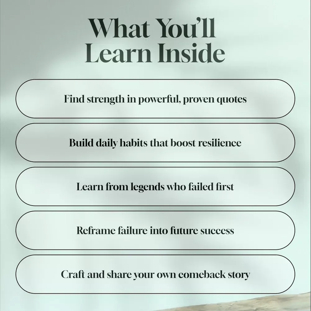 From Flop to Fame: Inspiring Quotes That Turn Failure Into Fuel | Failure to Success Quotes eBook, Digital Download Guide for Resilience & Motivation