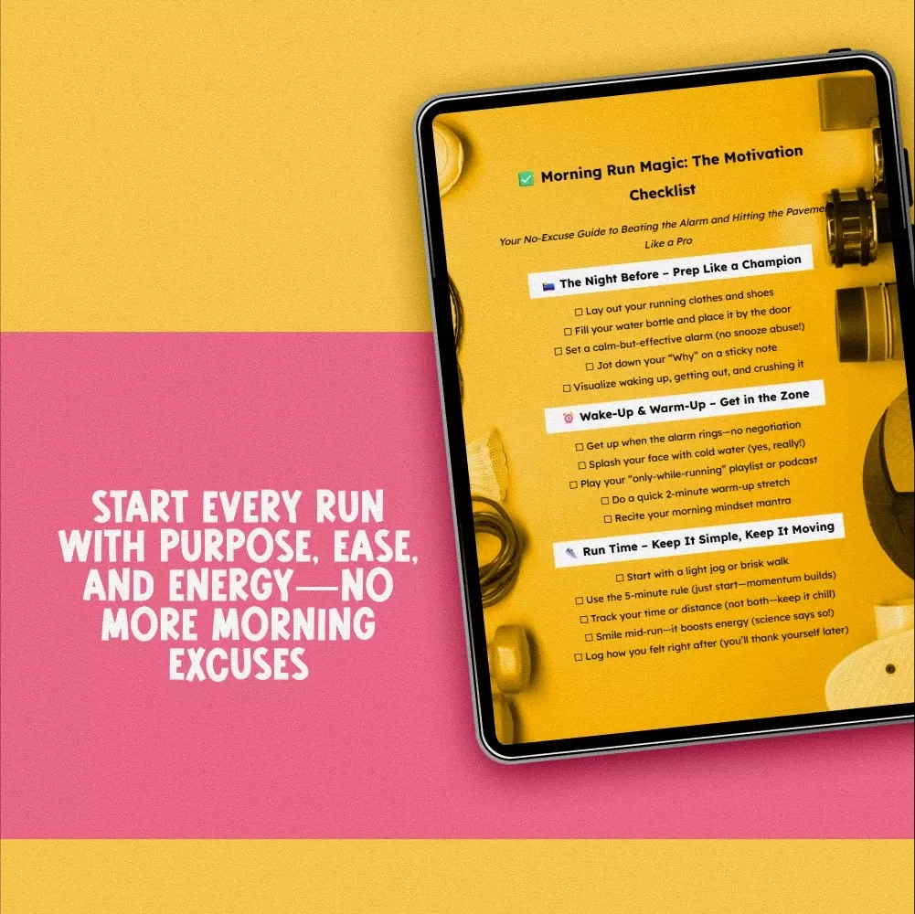 Morning Run Magic: The Motivation Checklist – How to Motivate Yourself to Run in the Morning | Printable Running Habit Builder | Digital Download