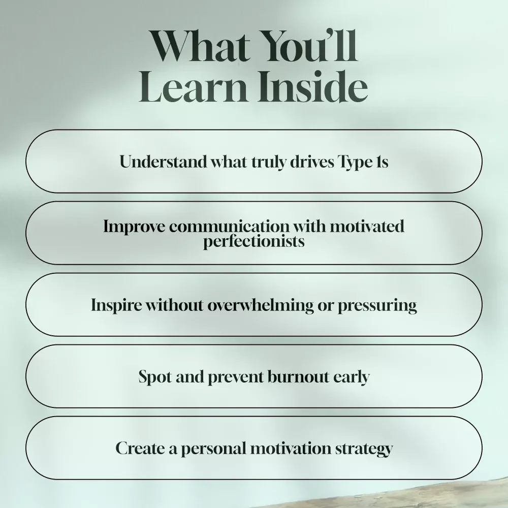 The Motivated Perfectionist: How to Inspire and Empower Enneagram 1s – Guide for How to Motivate Enneagram 1, Digital Download PDF, Enneagram Type 1 Motivation Resource