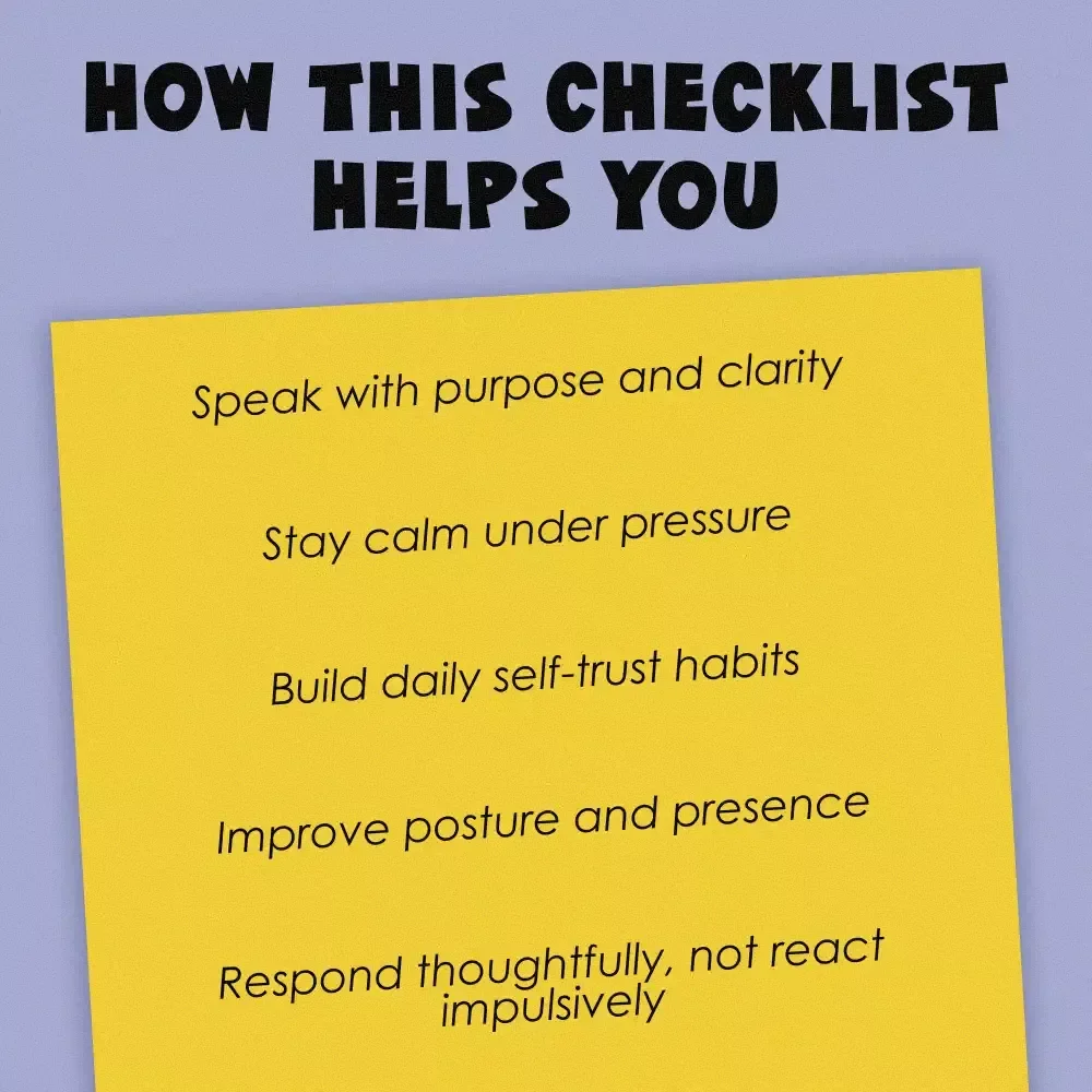 Stand Tall, Speak Softly: The Quiet Confidence Action List | Digital Checklist for How to Have Quiet Confidence | Self-Growth eBook