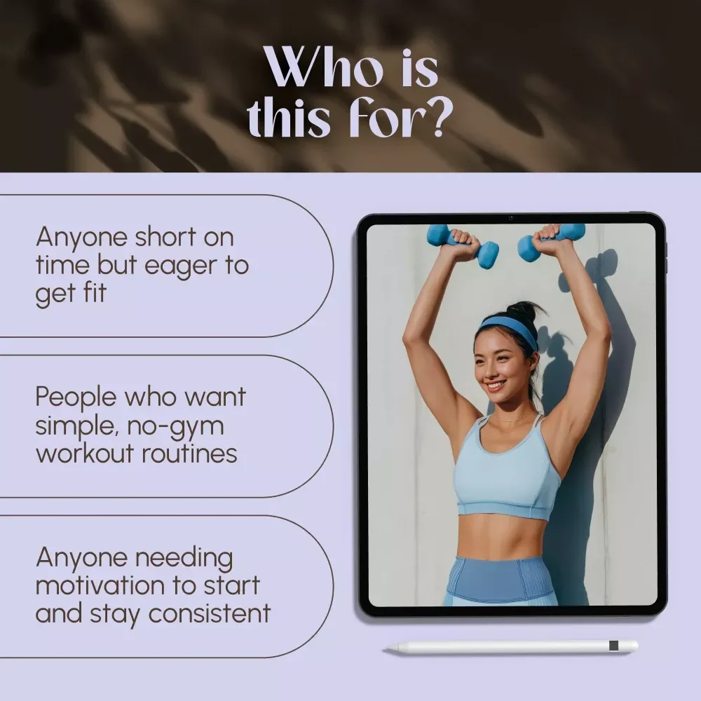 Your Simple Guide to an Effective Quick Workout Routine | Digital Fitness Guide for Home Exercise | 15-30 Minute Workout Plan eBook