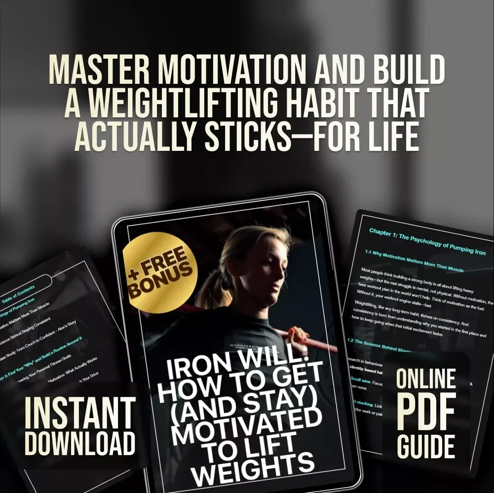 Iron Will: How to Get (and Stay) Motivated to Lift Weights – Digital Guide for Lifters, Fitness Motivation eBook, Printable Checklist & Routine Planner