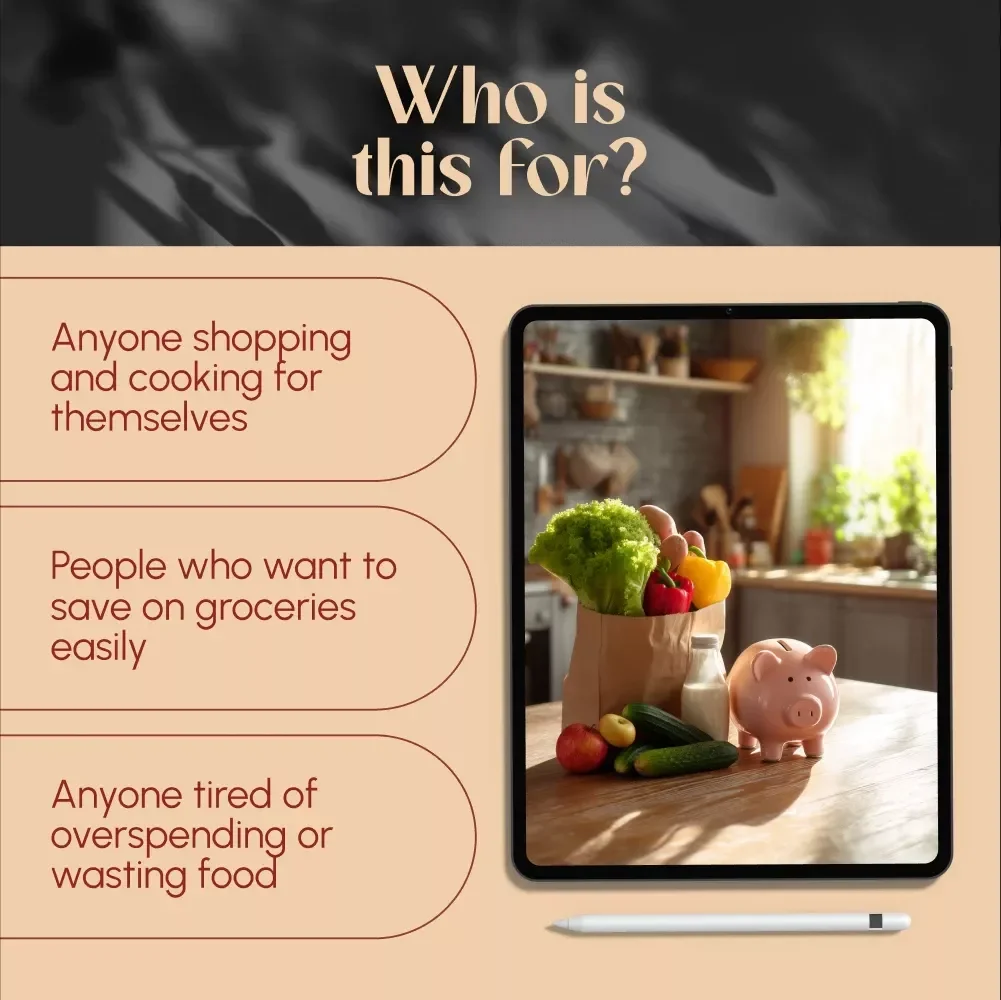 The Solo Shopper’s Guide to Smart Grocery Budgeting | Digital Download for How to Budget Groceries for 1 | Meal Planning Guide for One