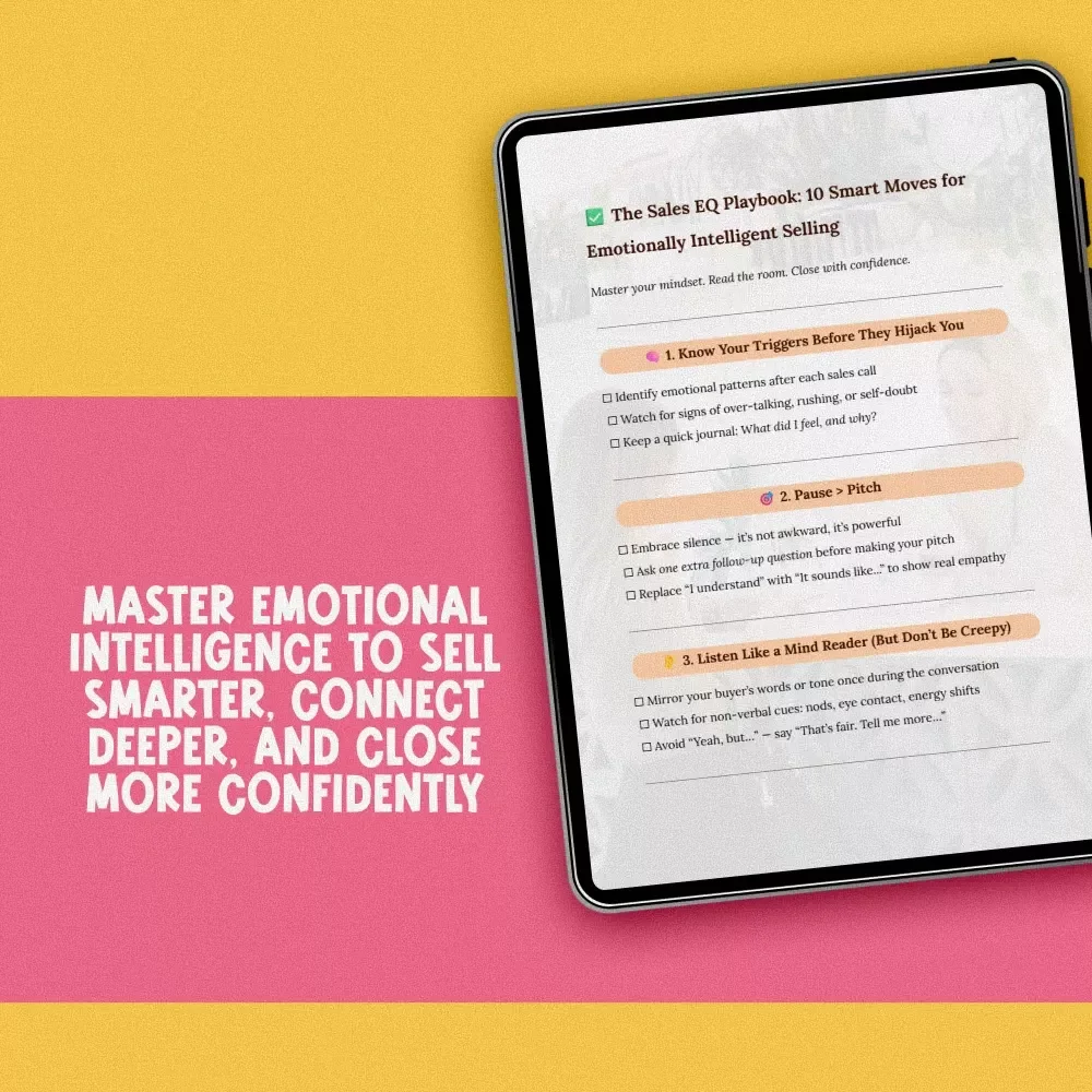 The Sales EQ Playbook: 10 Smart Moves for Emotionally Intelligent Selling | Emotional Intelligence for Sales Success Checklist | Digital Download for Sales Professionals