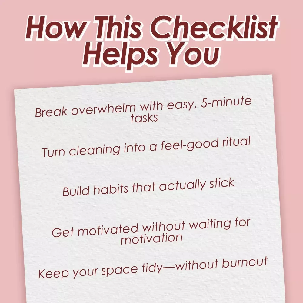 The “Clean & Conquer” Motivation Checklist | Digital Download for How to Get Motivated to Clean a Messy House