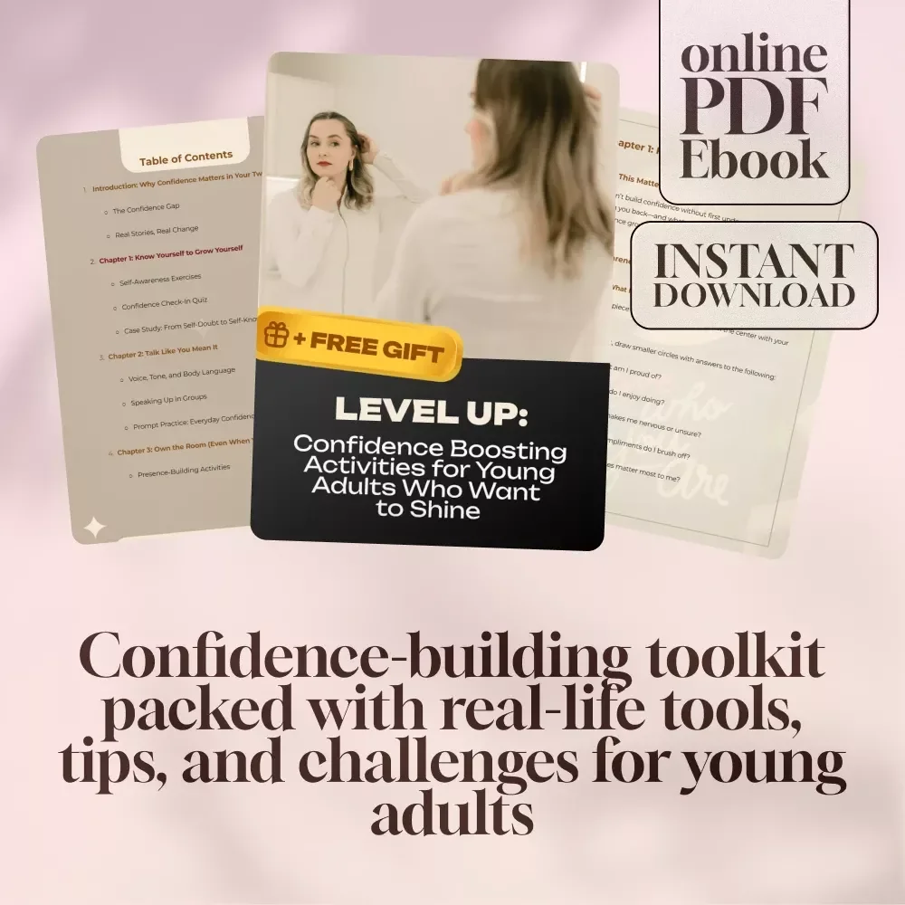 Level Up: Confidence Boosting Activities for Young Adults Who Want to Shine | Confidence Building eBook for Young Adults | Digital Download Guide