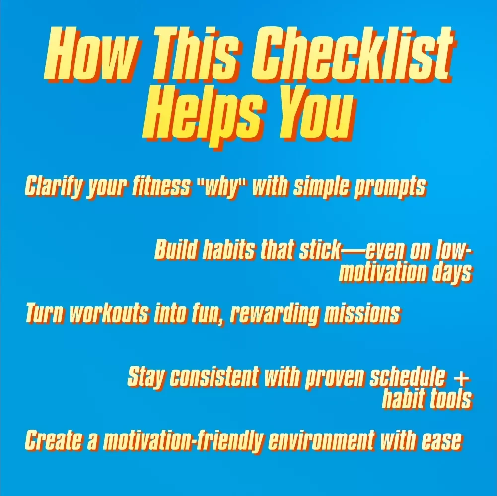 Lift Off: The Motivation Checklist for Aspiring Ironheads | How to Get Motivated to Lift Weights | Gym Mindset Guide & Digital Download