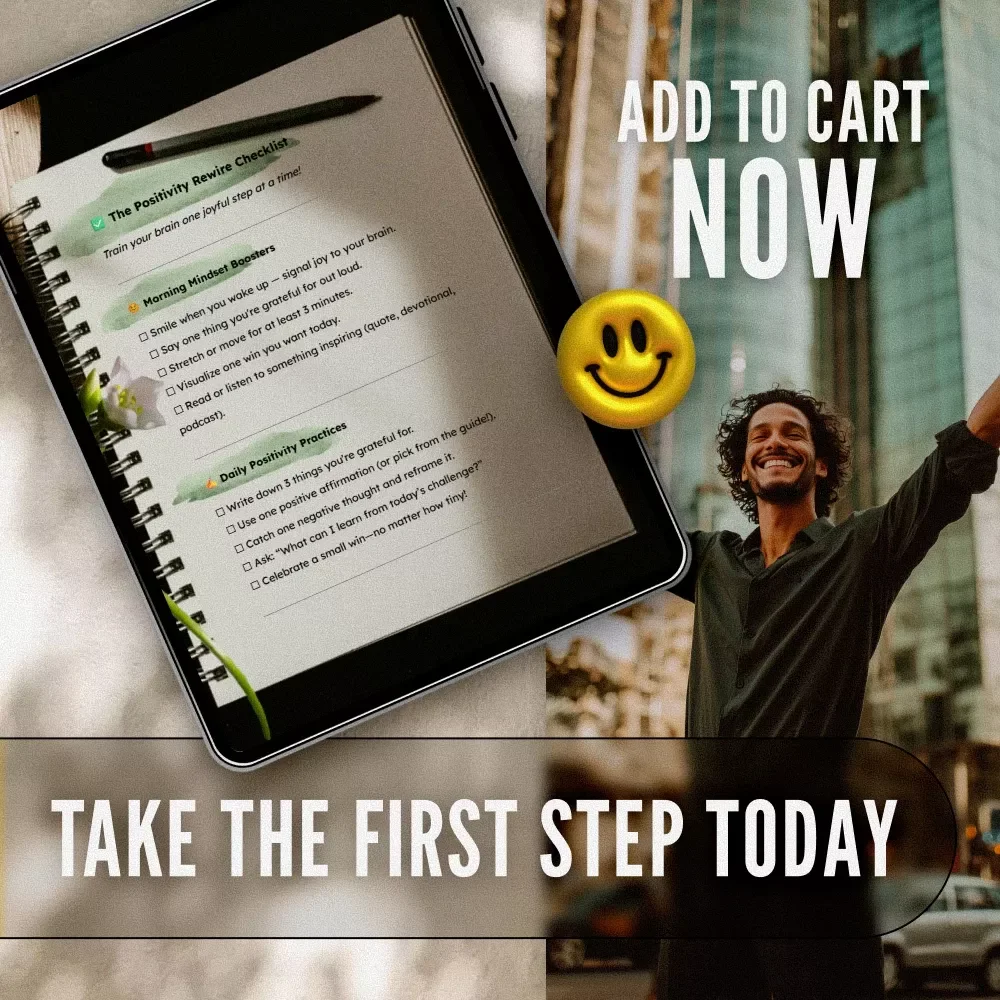 The Positivity Rewire Checklist | How to Train Your Brain to Be Positive | Printable Daily Checklist for Mindset Shifts & Gratitude