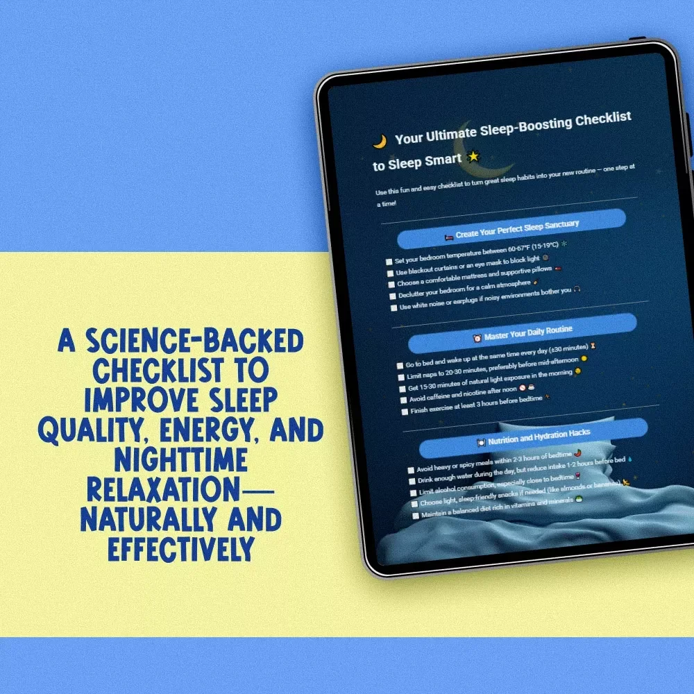 Your Ultimate Sleep-Boosting Checklist to Sleep Smart | Digital Download for Better Sleep | Things to Do to Improve Sleep | Printable Sleep Routine Guide