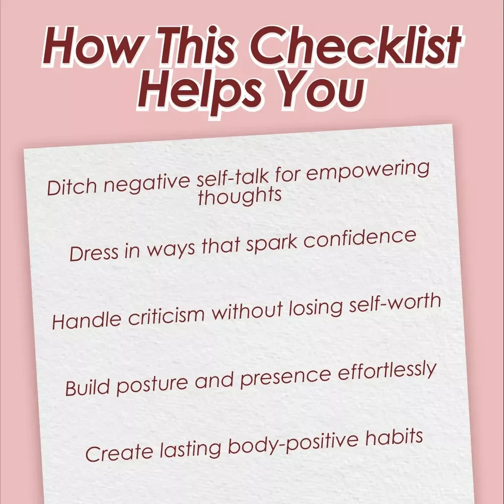 Confidence Kickstart Checklist: Own Your Big Stomach Boldly | Body Positivity Self-Esteem Guide | How to Be Confident with a Big Stomach | Digital Download PDF