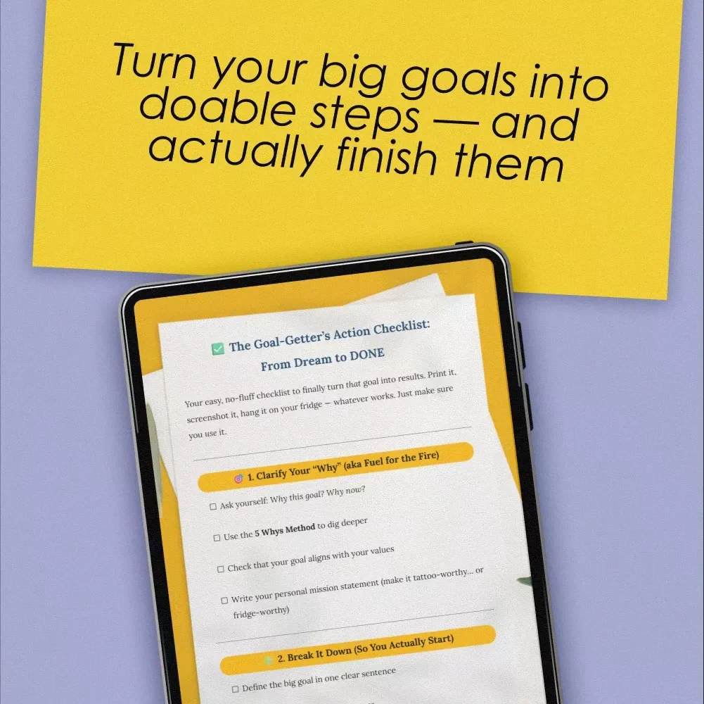 The Goal-Getter’s Action Checklist: From Dream to DONE | Goal Setting Printable Checklist | How You Plan to Set the Goal Into Action