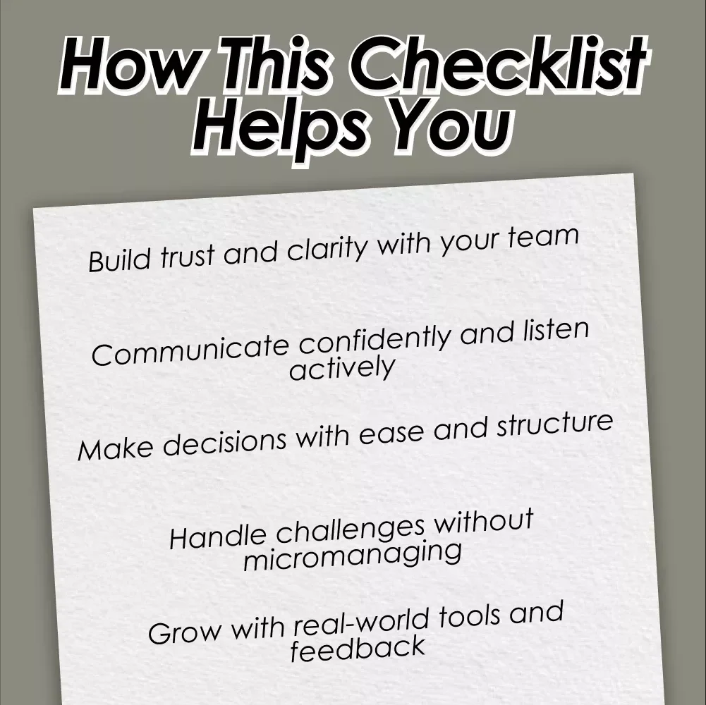 Checklist: Your Ultimate New Manager Leadership Launchpad | How to Train a New Manager in Leadership | Printable Digital Download for First-Time Leaders
