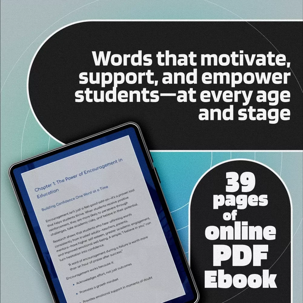 Uplifting Words Every Student Needs to Hear | Encouraging eBook for Students | Words of Encouragement for Students | Digital Download Guide