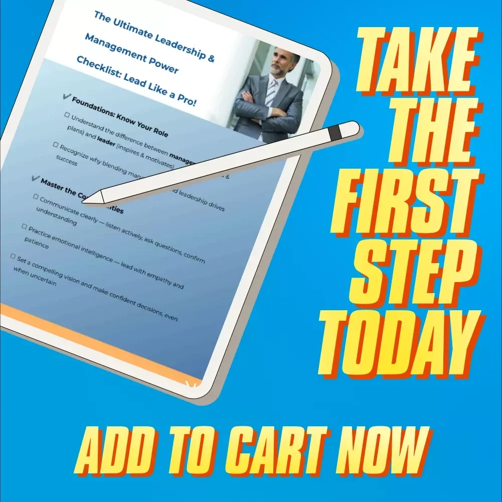 The Ultimate Leadership & Management Power Checklist: Lead Like a Pro! | Digital Download for Managers & Leaders | Qualities of a Good Manager and Leader Guide
