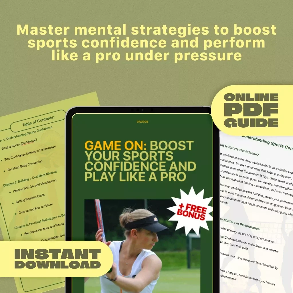 Game On: Boost Your Sports Confidence and Play Like a Pro – Guide to How to Improve Self Confidence in Sport, Athlete Mindset Tips, Digital Download PDF
