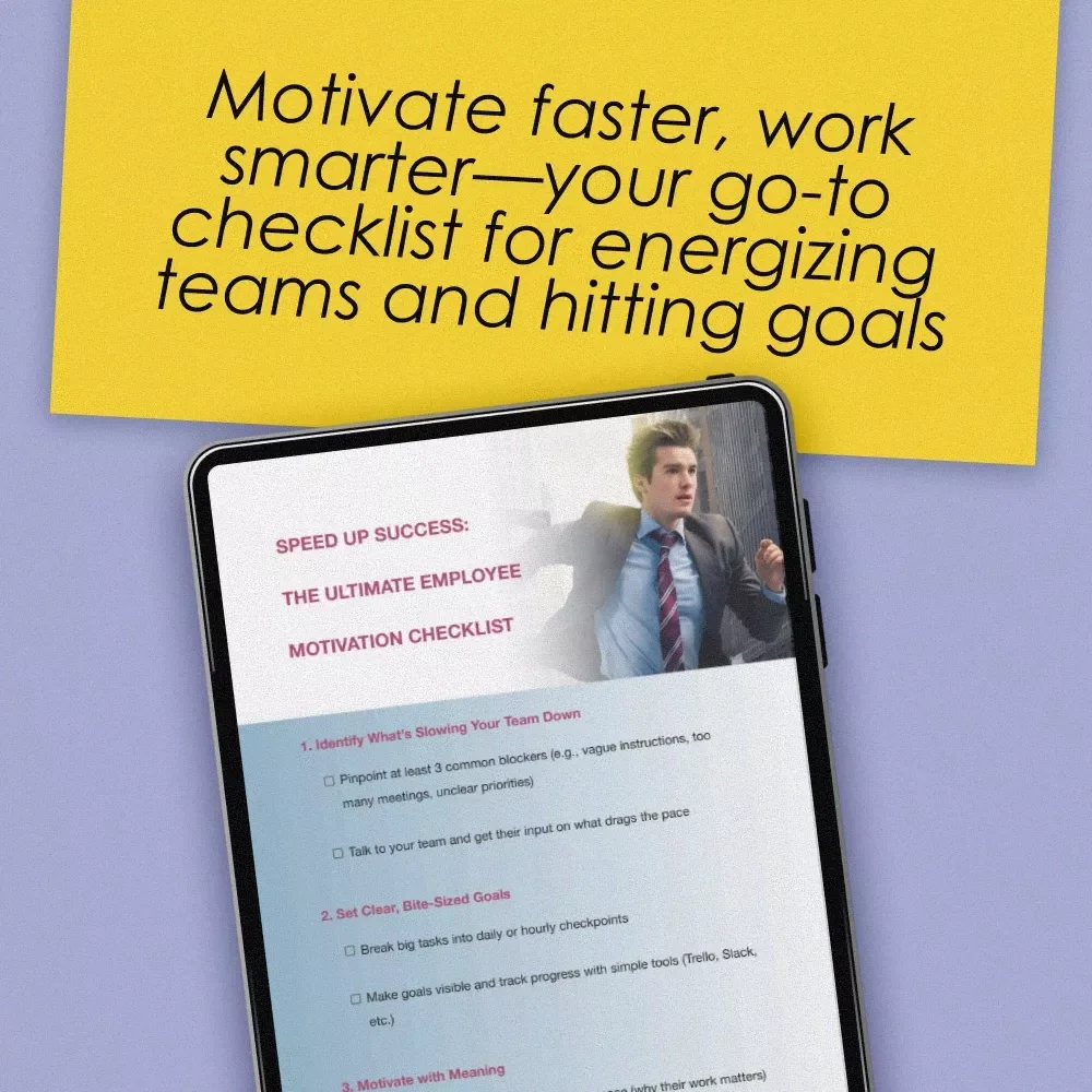 Speed Up Success: The Ultimate Employee Motivation Checklist | How to Motivate Employees to Work Faster | Digital Download for Managers & Team Leaders