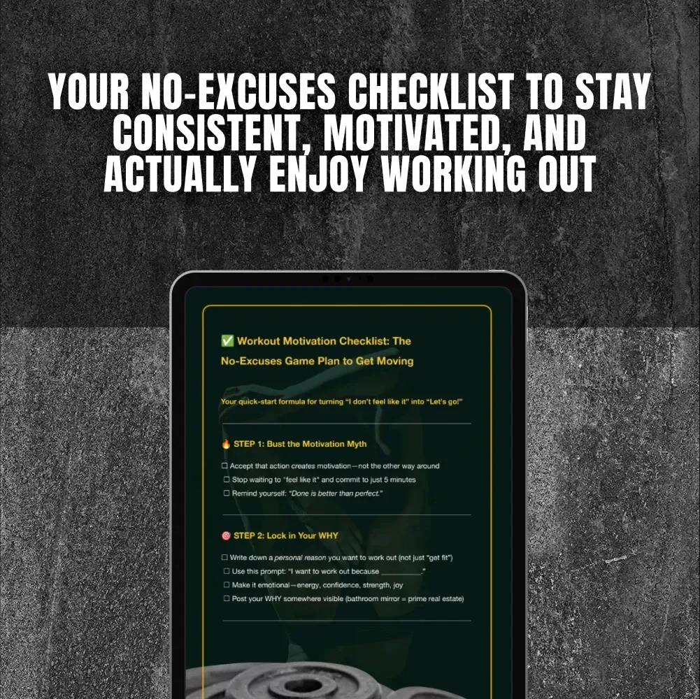 Workout Motivation Checklist: The No-Excuses Game Plan to Get Moving | How to Get Motivated to Work Out | Printable Fitness Checklist PDF