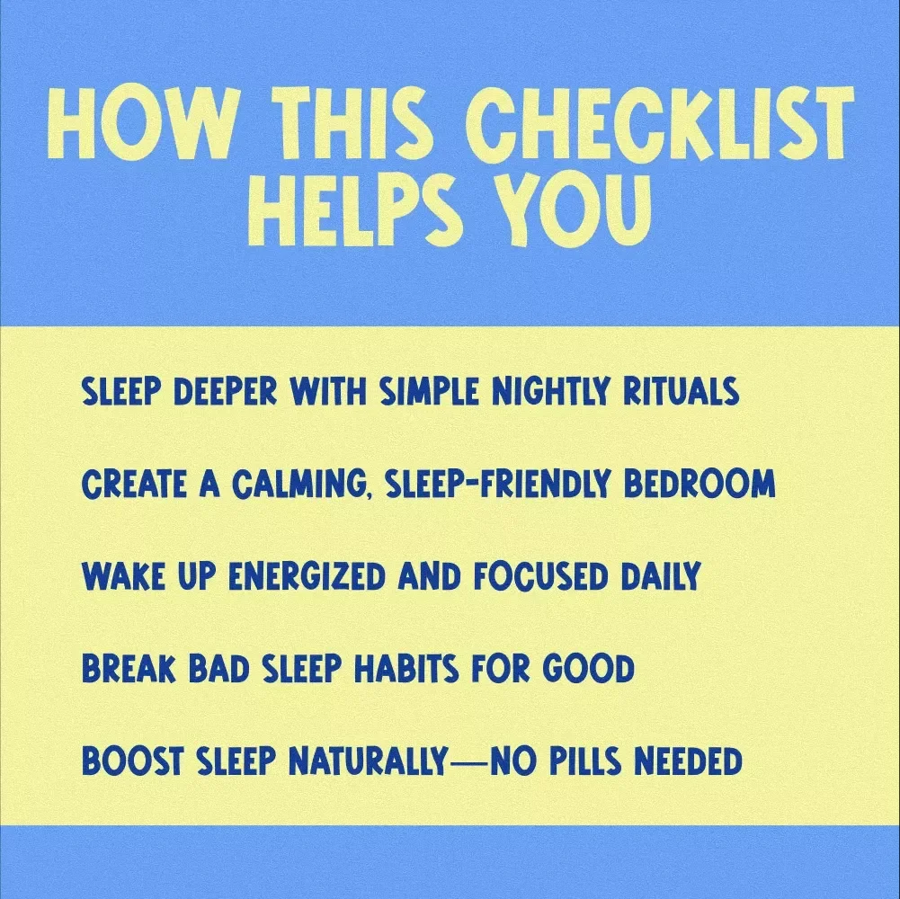 Your Ultimate Sleep Success Checklist – Digital Download for How to Get Better Quality Sleep, Night Routine Guide & Healthy Sleep Tips