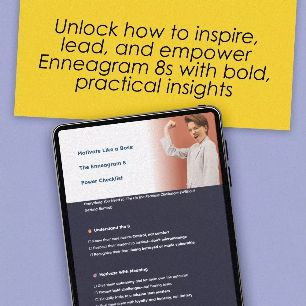 Motivate Like a Boss: The Enneagram 8 Power Checklist | Digital Download | How to Motivate Enneagram 8 Guide | Leadership Tips for Type 8