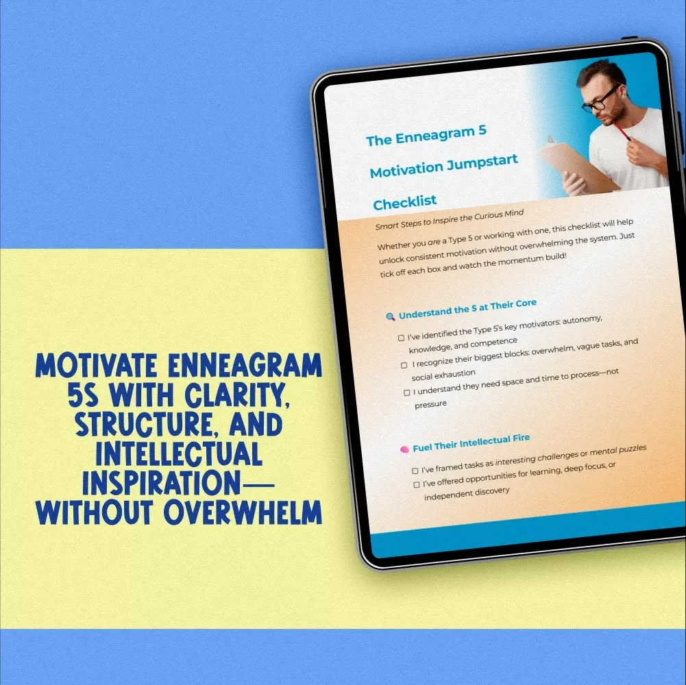 The Enneagram 5 Motivation Jumpstart Checklist | Digital Download | How to Motivate Enneagram 5 Guide for Personal Growth