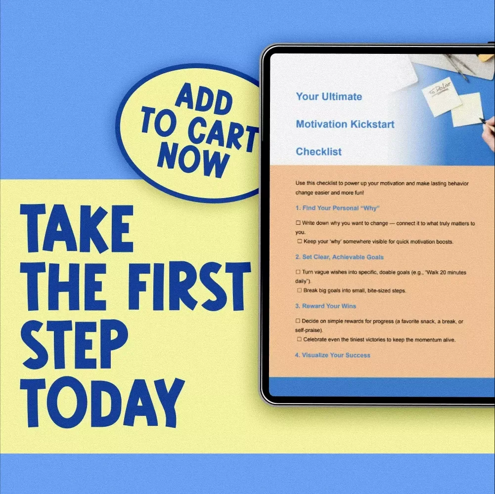 Your Ultimate Motivation Kickstart Checklist | Digital Guide to How to Motivate Yourself to Change Your Behavior