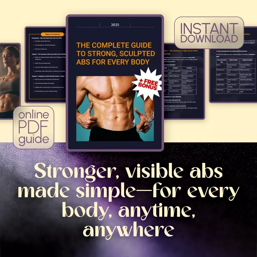 The Complete Guide to Strong, Sculpted Abs for Every Body | Full Ab Workout Routine | Digital Download Fitness Guide