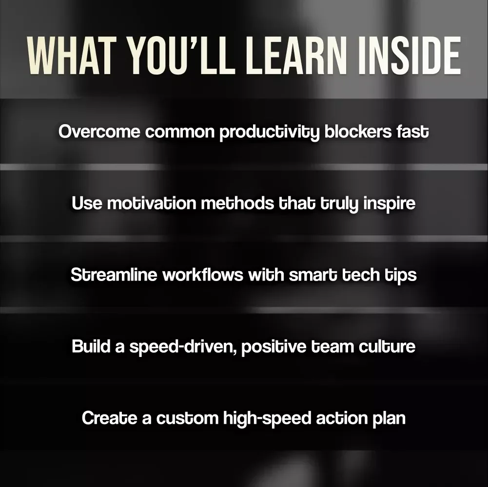 Speed Up Success: Smart Strategies to Motivate Employees to Work Faster | How to Motivate Employees to Work Faster | Productivity Guide | Digital Download