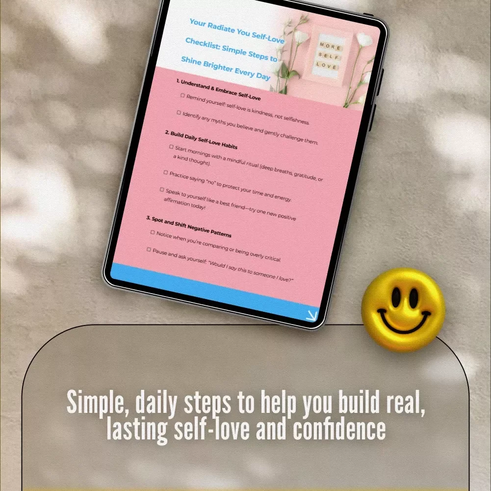 Your Radiate You Self-Love Checklist: Simple Steps to Shine Brighter Every Day | Self-Love Checklist | Ways to Self Love Guide | Digital Download