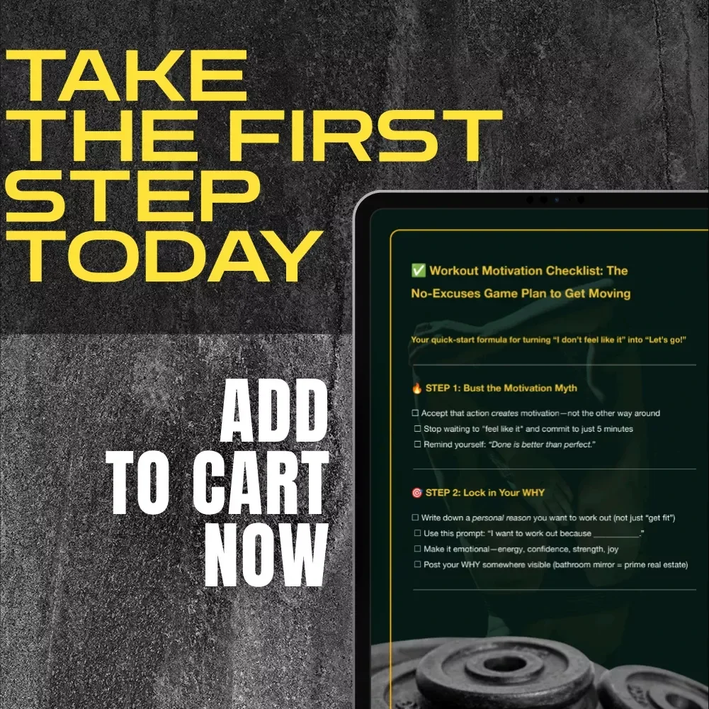 Workout Motivation Checklist: The No-Excuses Game Plan to Get Moving | How to Get Motivated to Work Out | Printable Fitness Checklist PDF